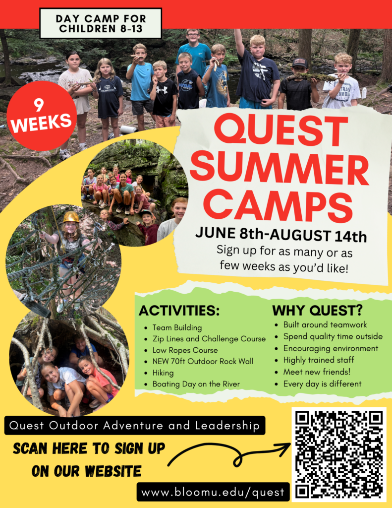 Commonwealth University Bloomsburg- Quest Outdoor Adventure Summer Camps