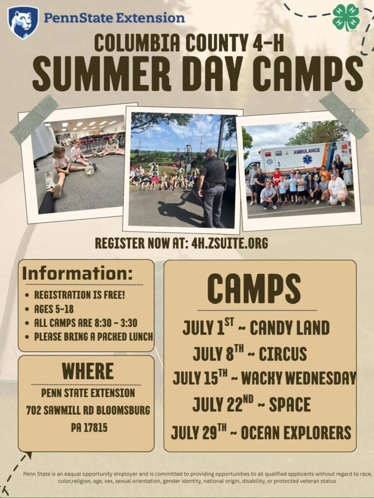 Columbia County 4H Summer Day Camps